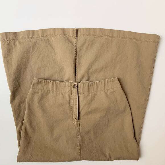 Vintage New York & Company 100% Cotton Khaki Maxi Skirt Women's Size 6 - Picture 4 of 10